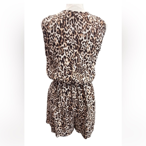 Banana Republic Leopard Print Sleeveless Utility Romper Size 8 Lyocell - Picture 4 of 13